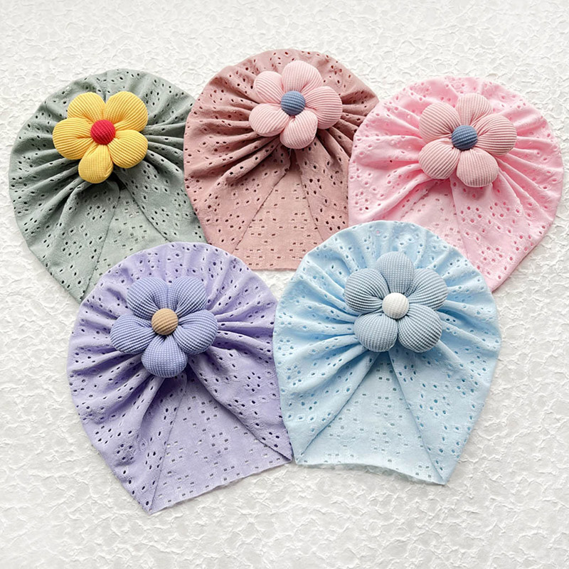 3D Flower Baby Turban Cap Summ - Dad Hat Cotton ulasan dan harga