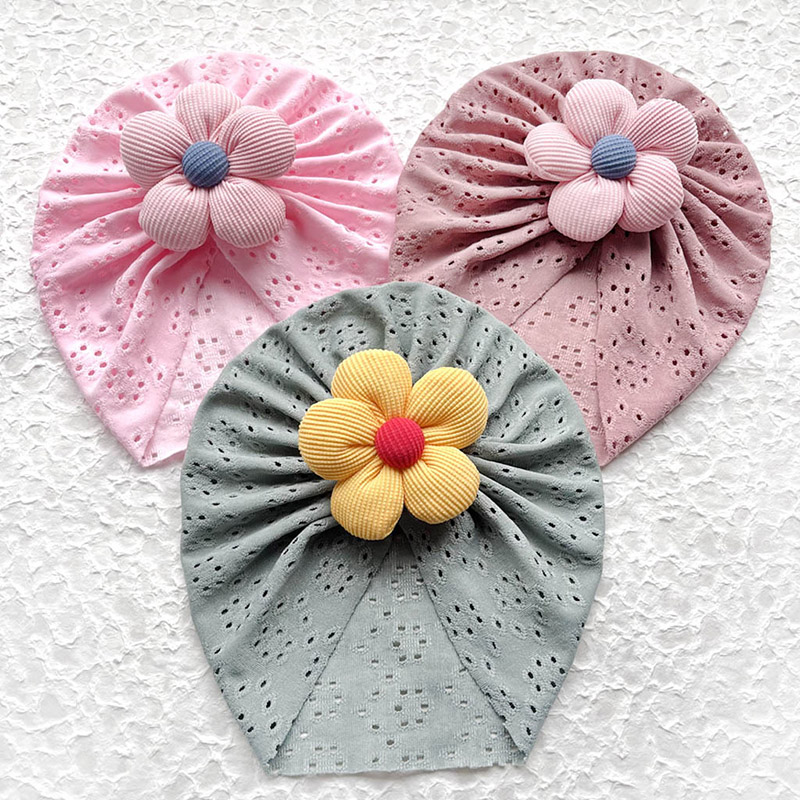 3D Flower Baby Turban Cap Summ - Dad Hat Cotton ulasan dan harga
