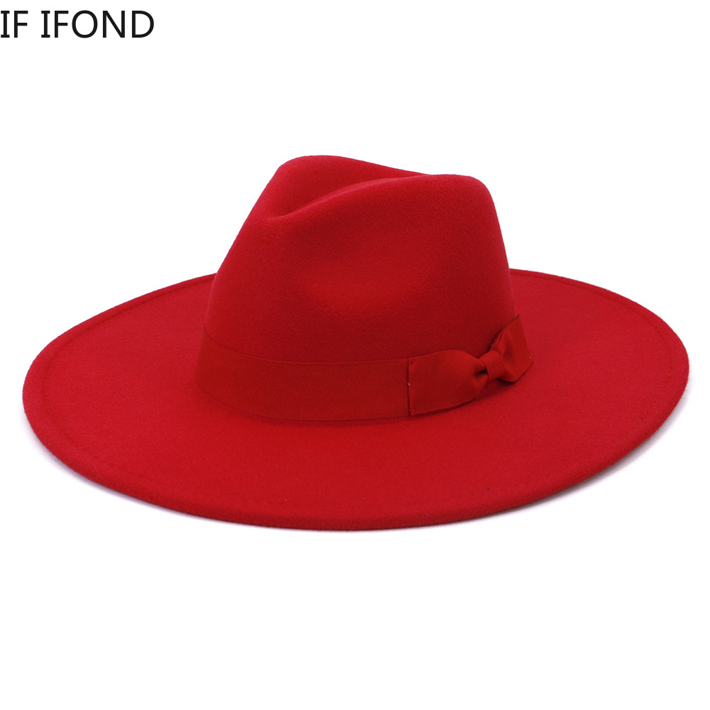 Big Wide Brim Women Hats 2021  - Fedora Hat Wool ulasan dan harga