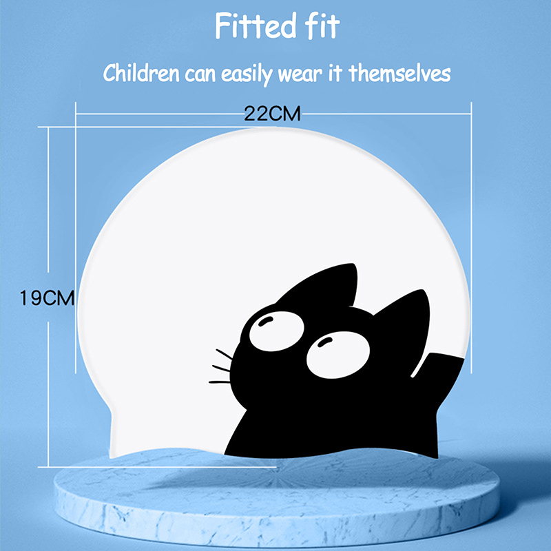 Cute Cat Swimming Cap For Long - Swim Hat Silicone ulasan dan harga
