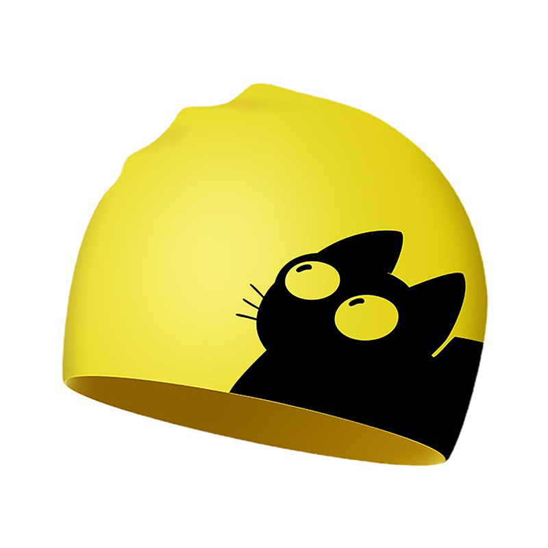 Cute Cat Swimming Cap For Long - Swim Hat Silicone ulasan dan harga
