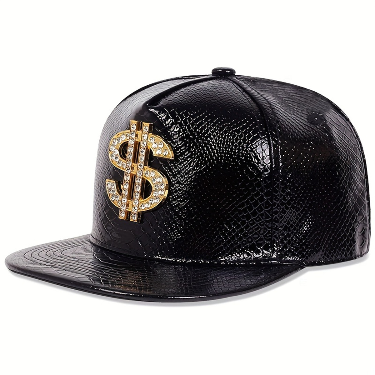 Leather Metallic Dollar Sign B - Snapback Hat Flat ulasan dan harga
