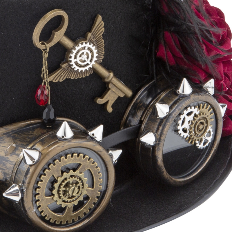Y166 Vintage Steampunk Hat Top - Fedora Hat Wool ulasan dan harga