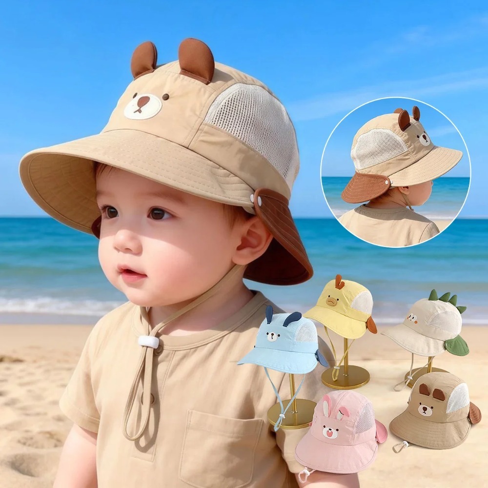 Cute Cartoon Baby Beach Hat wi - Visor Sun Hat ulasan dan harga