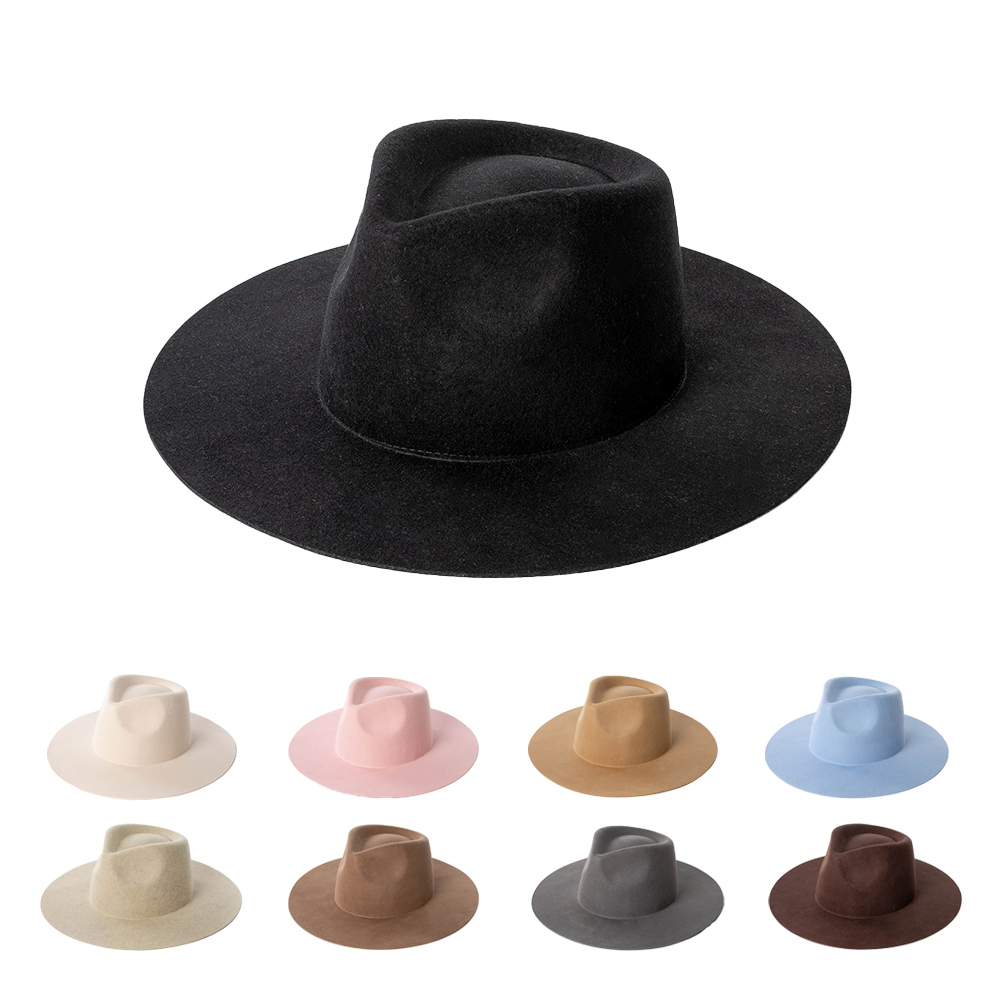 100% Wool Felt Fedora Hat Wide - Fedora Hat Wool ulasan dan harga