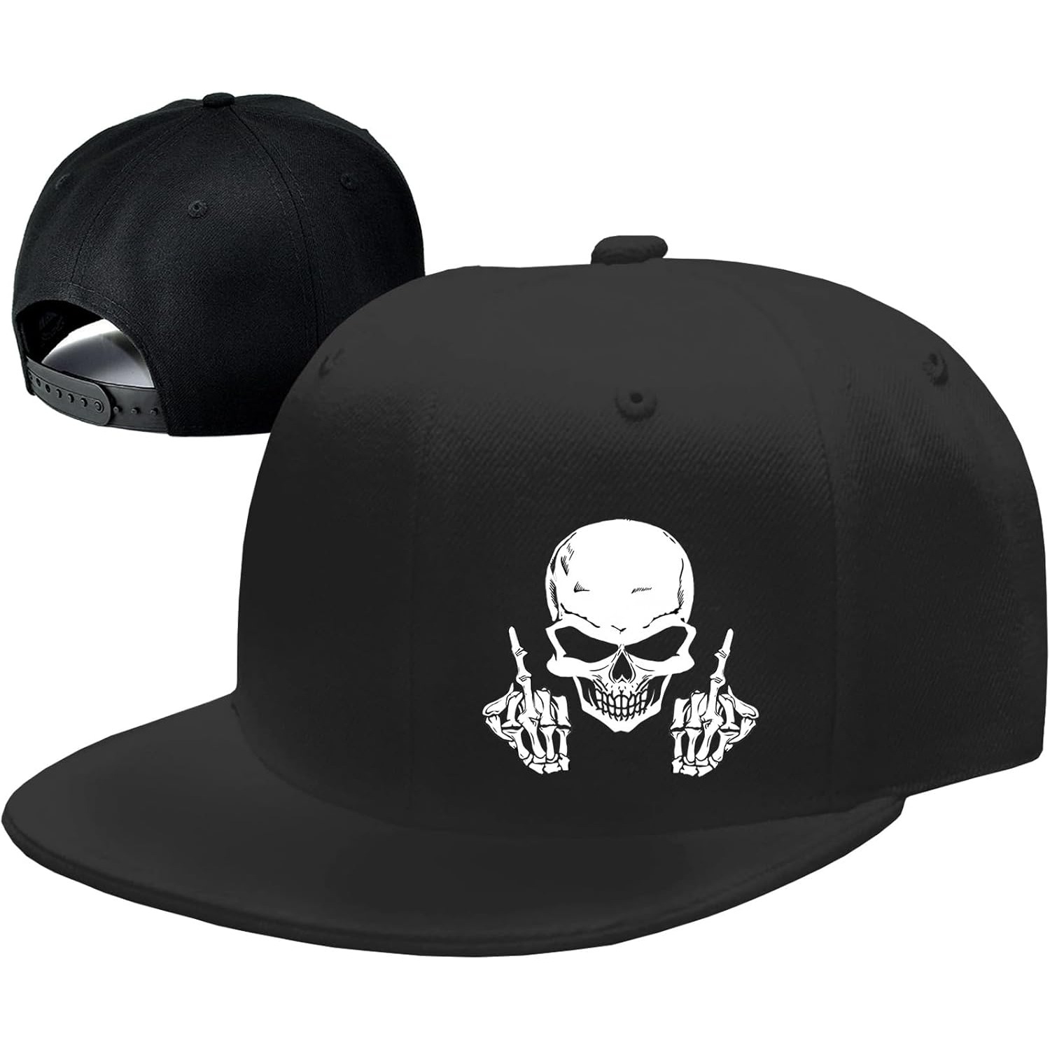 Skull Middle Finger Snapback H - Snapback Hat Flat ulasan dan harga
