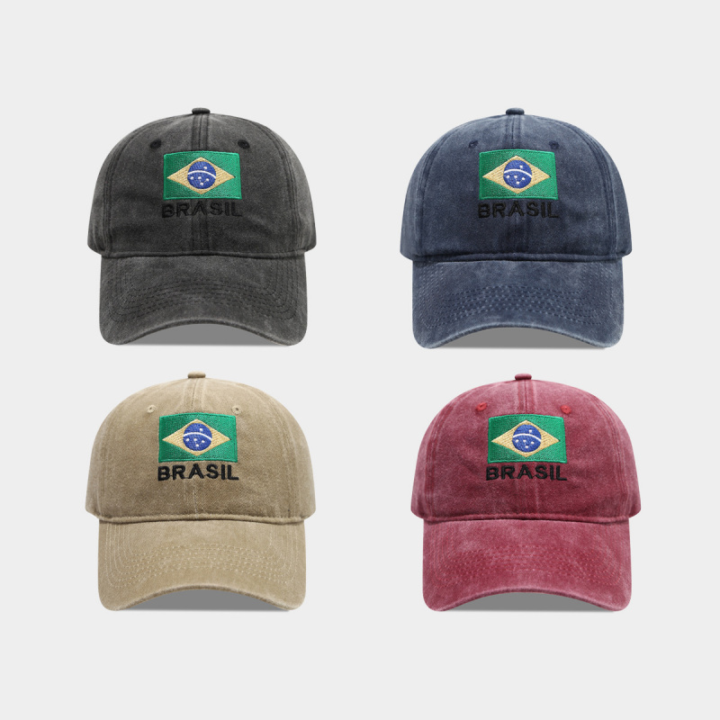 Vintage Brazil Flag BRASIL Let - Dad Hat Cotton ulasan dan harga